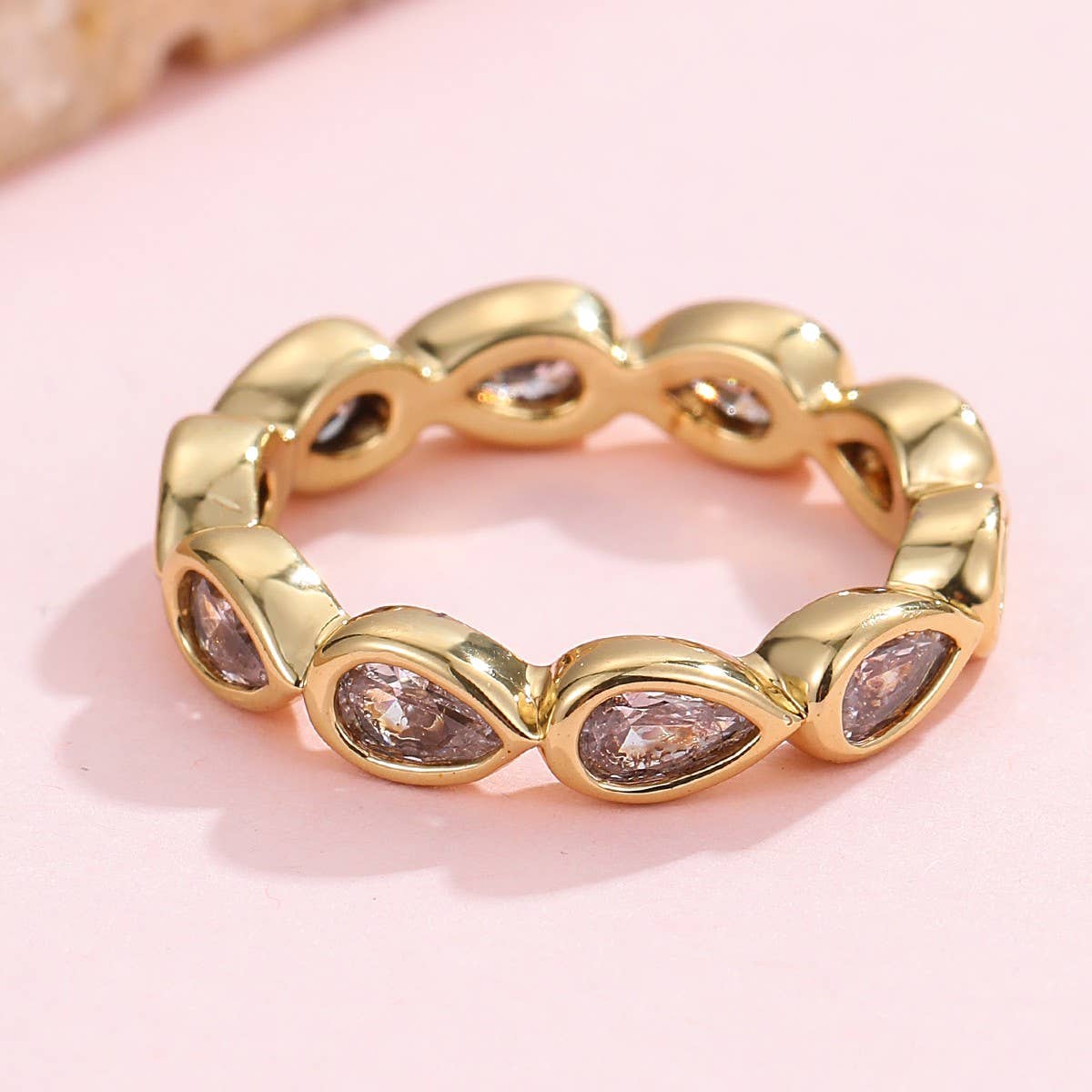 Gold Multi-Shape Eternity Stack Rings