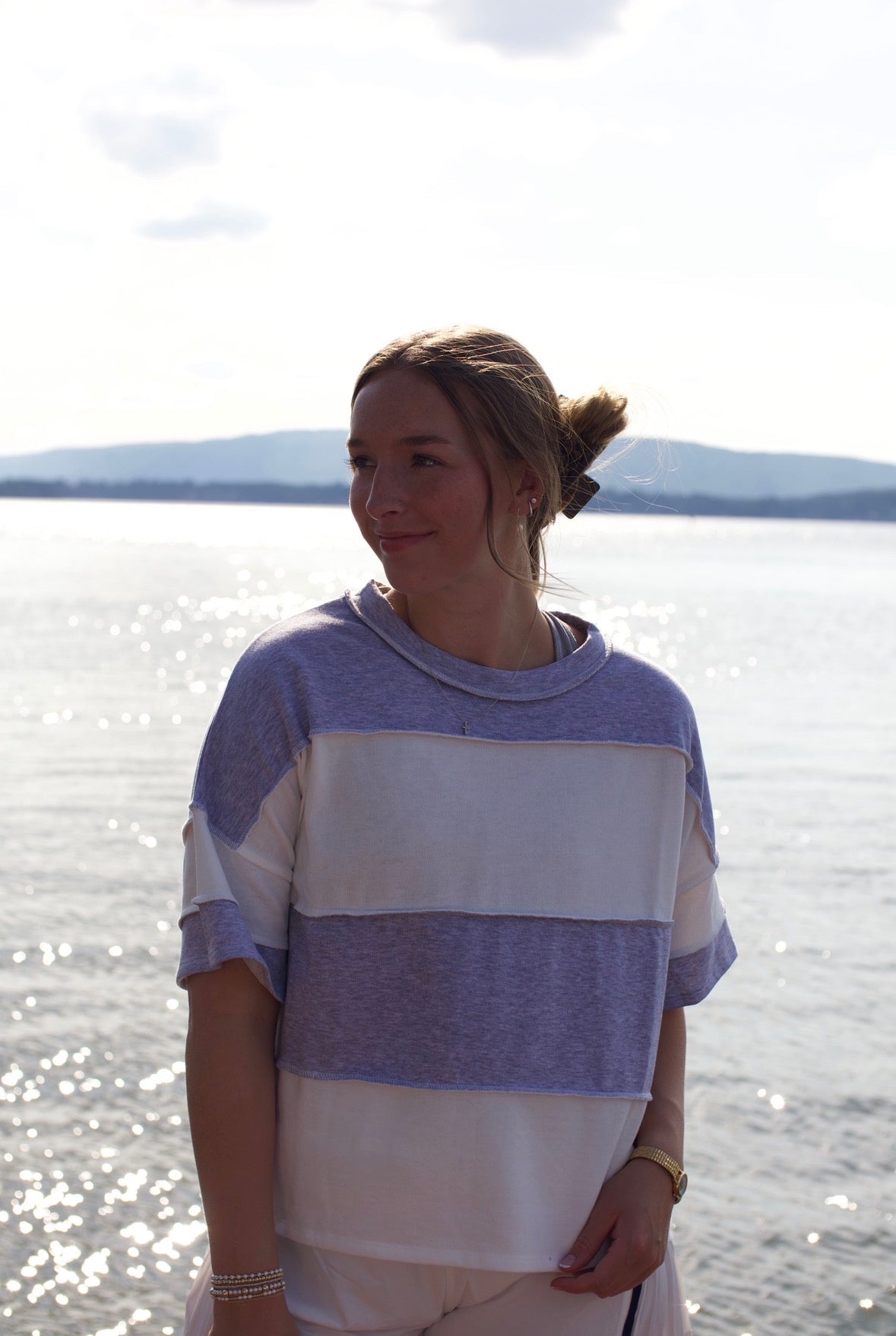 Striped Zenana Cropped Tee