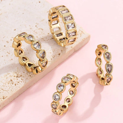 Gold Multi-Shape Eternity Stack Rings