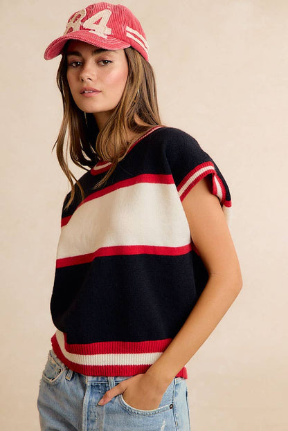 GAMEDAY THEME COLORBLOCK REALXED FIT KNIT TOP