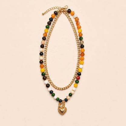 MULTI BEADED NECKLACE