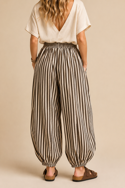 The Free-Spirited Stripe Balloon Pants