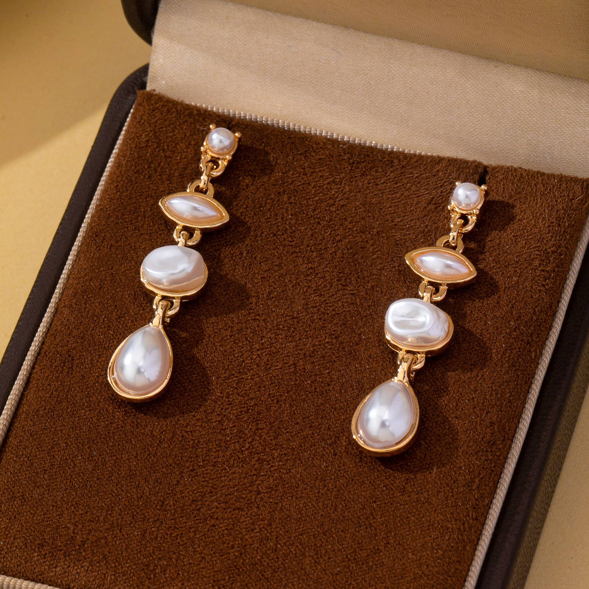 Pearl Tiered Drop Earrings