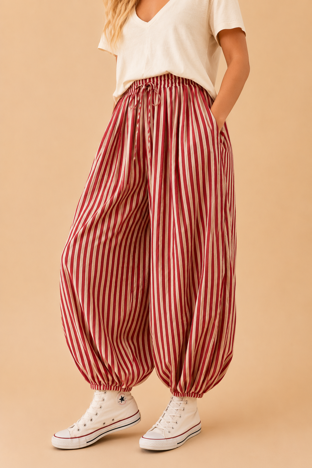 The Free-Spirited Stripe Balloon Pants