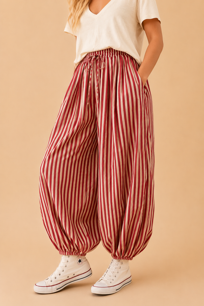 The Free-Spirited Stripe Balloon Pants