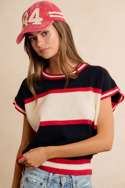 GAMEDAY THEME COLORBLOCK REALXED FIT KNIT TOP