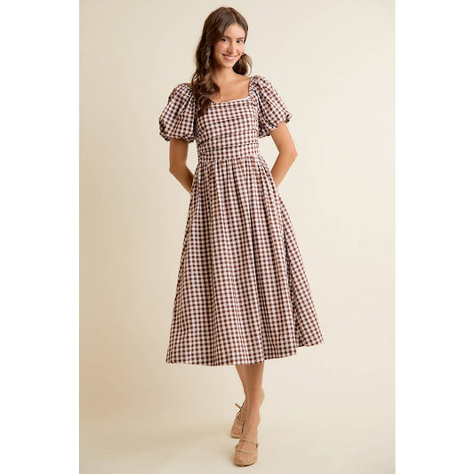 Cocoa Checkered Dress