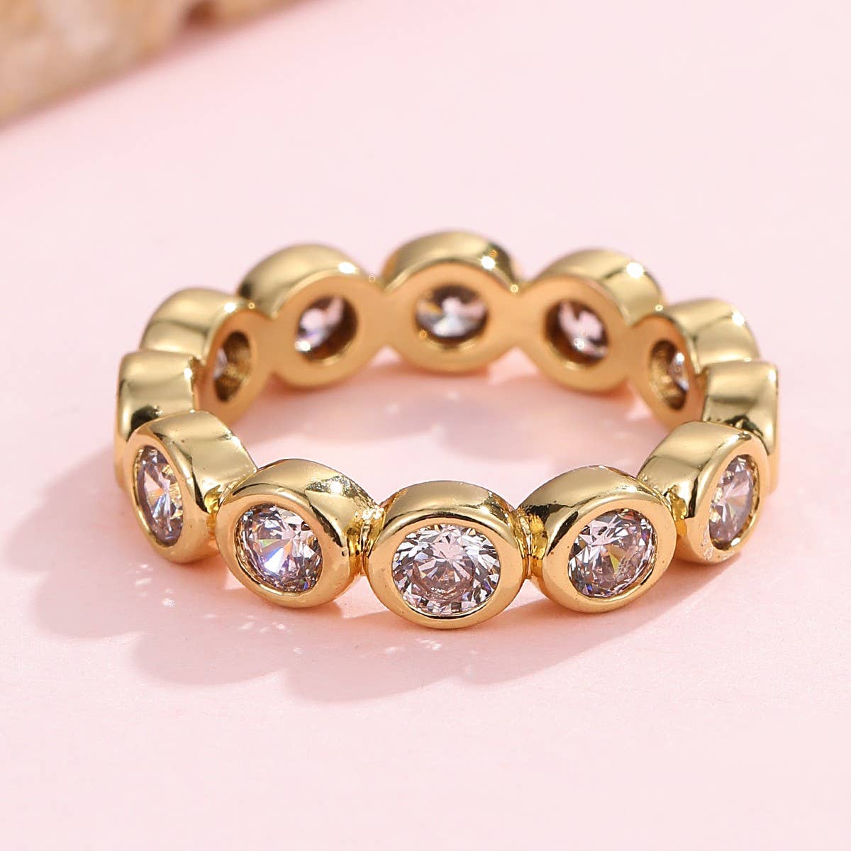 Gold Multi-Shape Eternity Stack Rings