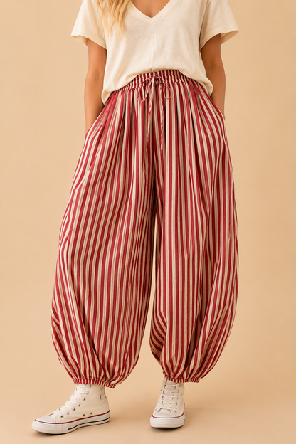 The Free-Spirited Stripe Balloon Pants