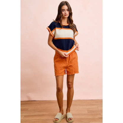 GAMEDAY THEME COLORBLOCK REALXED FIT KNIT TOP