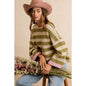 STRIPE CONTRAST BINDING AND REVERSIBLE SWEATER