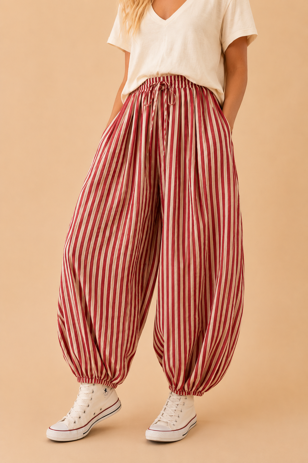 The Free-Spirited Stripe Balloon Pants