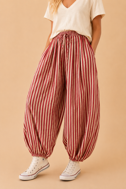 The Free-Spirited Stripe Balloon Pants