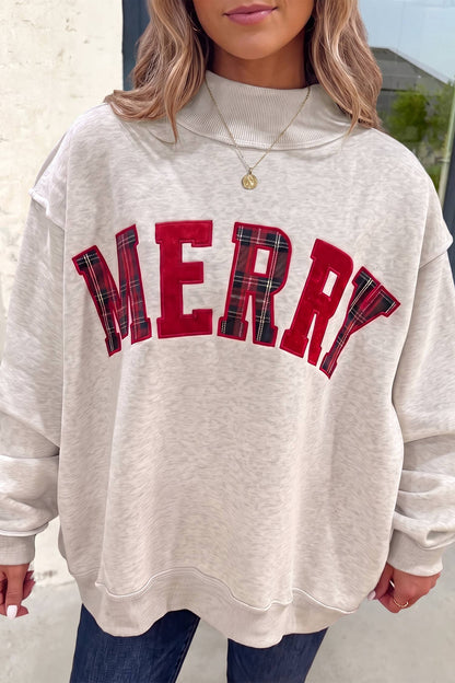 Merry / JOLLY Mock Neck Pullover Sweatshirt | S-XL