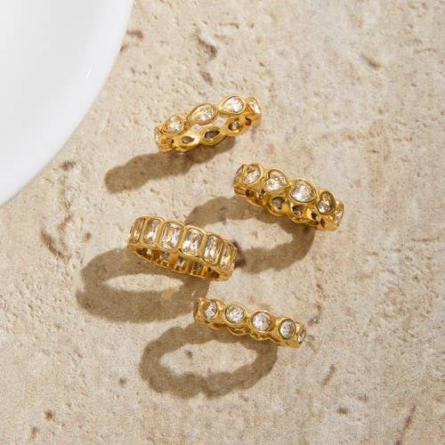 Gold Multi-Shape Eternity Stack Rings