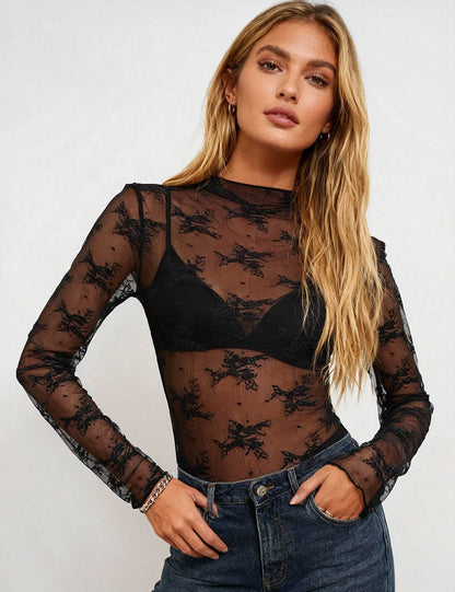 Lace Mesh Layering Top