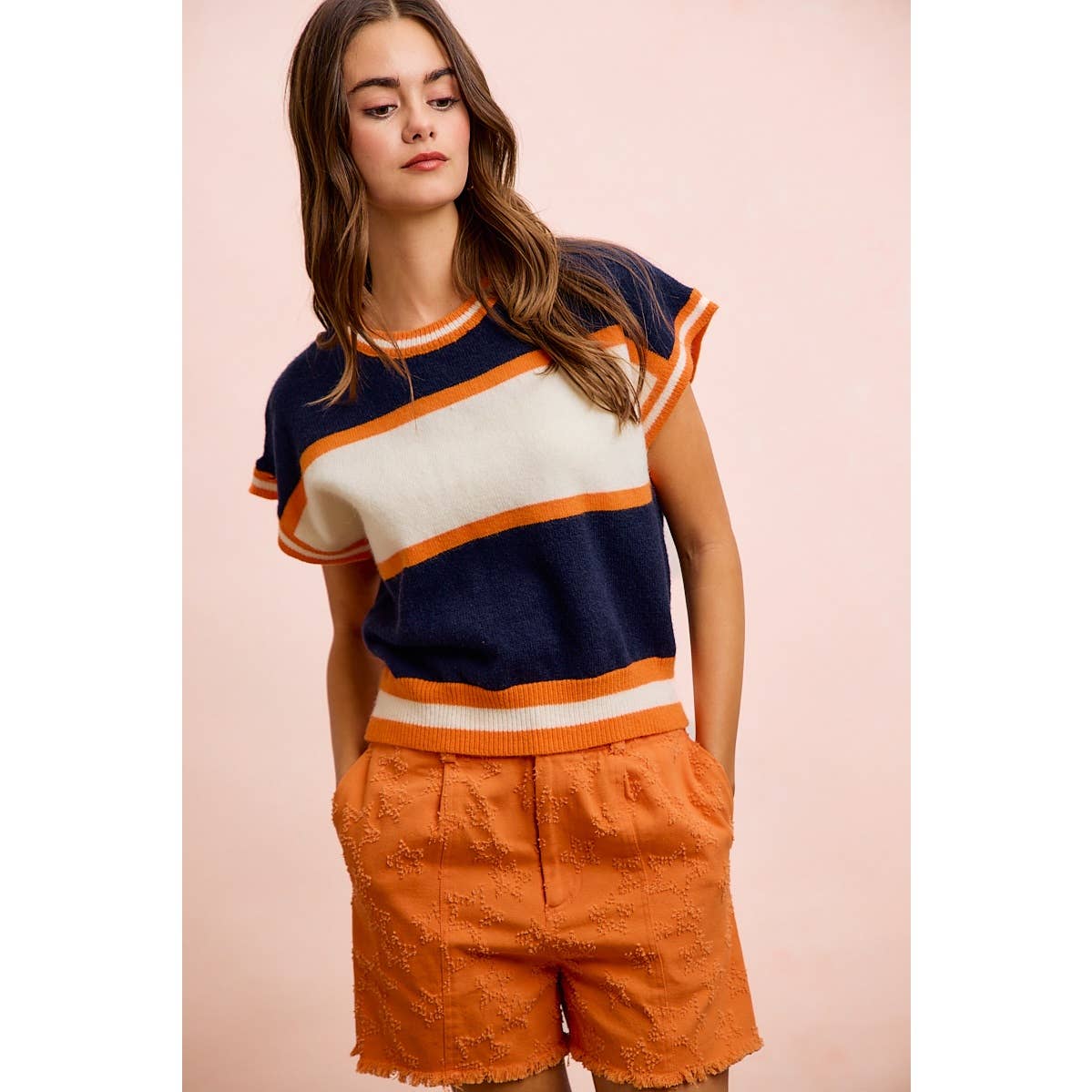 GAMEDAY THEME COLORBLOCK REALXED FIT KNIT TOP