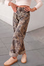 Camo Print Studded Straight Jeans