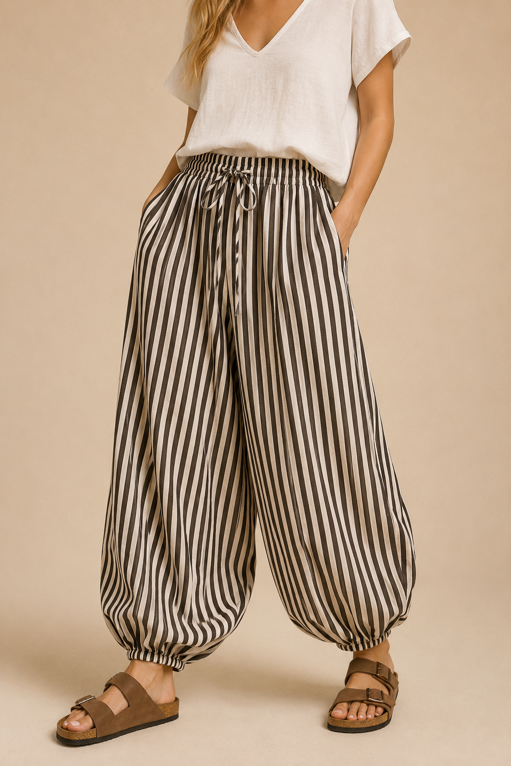 The Free-Spirited Stripe Balloon Pants