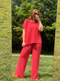 Zenana Ribbed 2-Piece Pants Set
