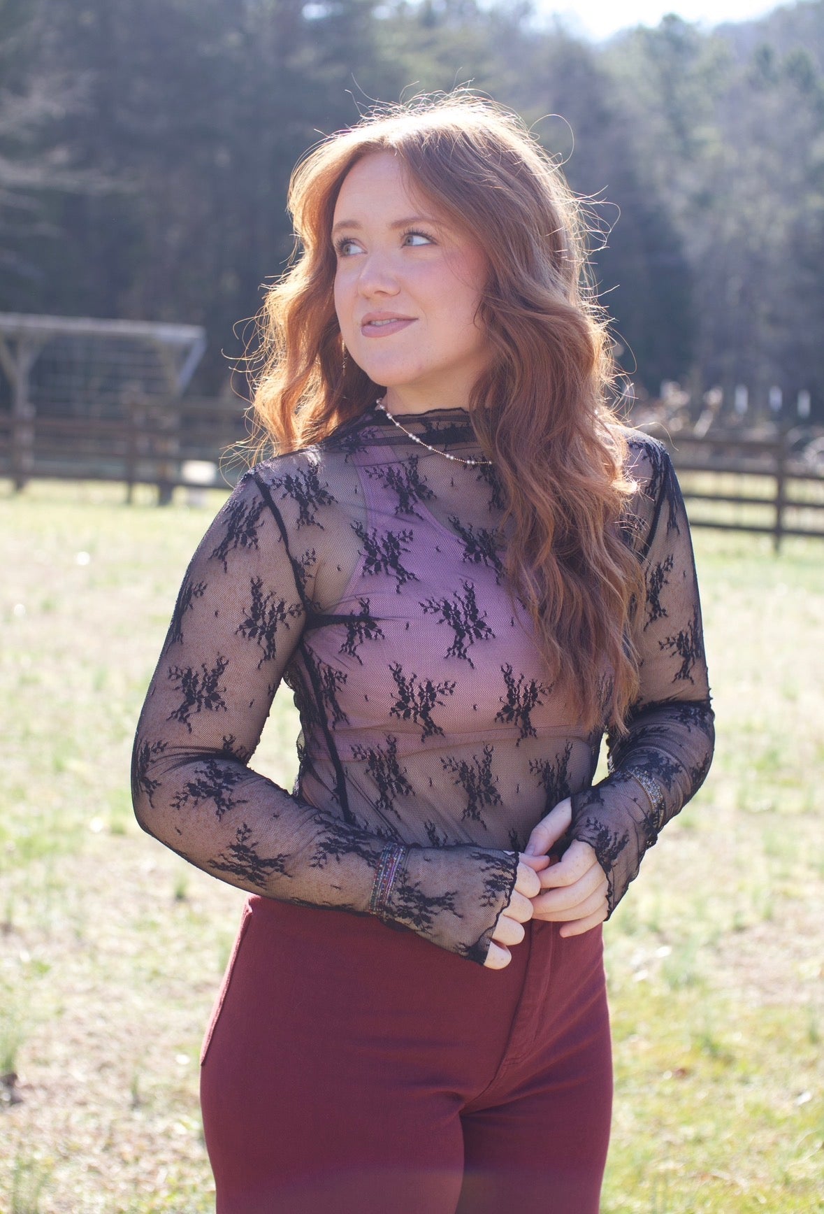 Lace Mesh Layering Top