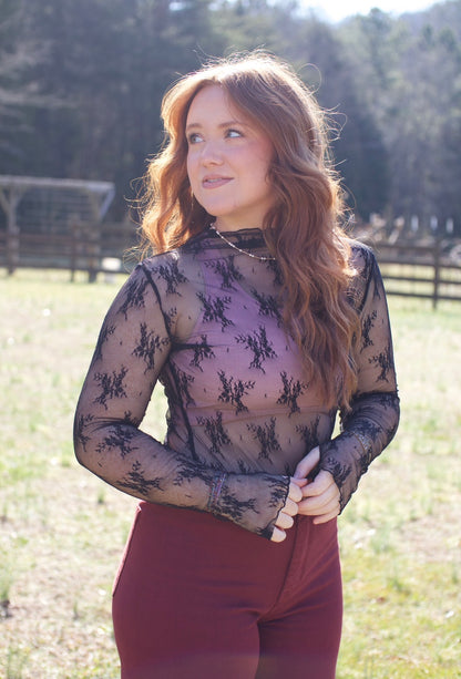 Lace Mesh Layering Top