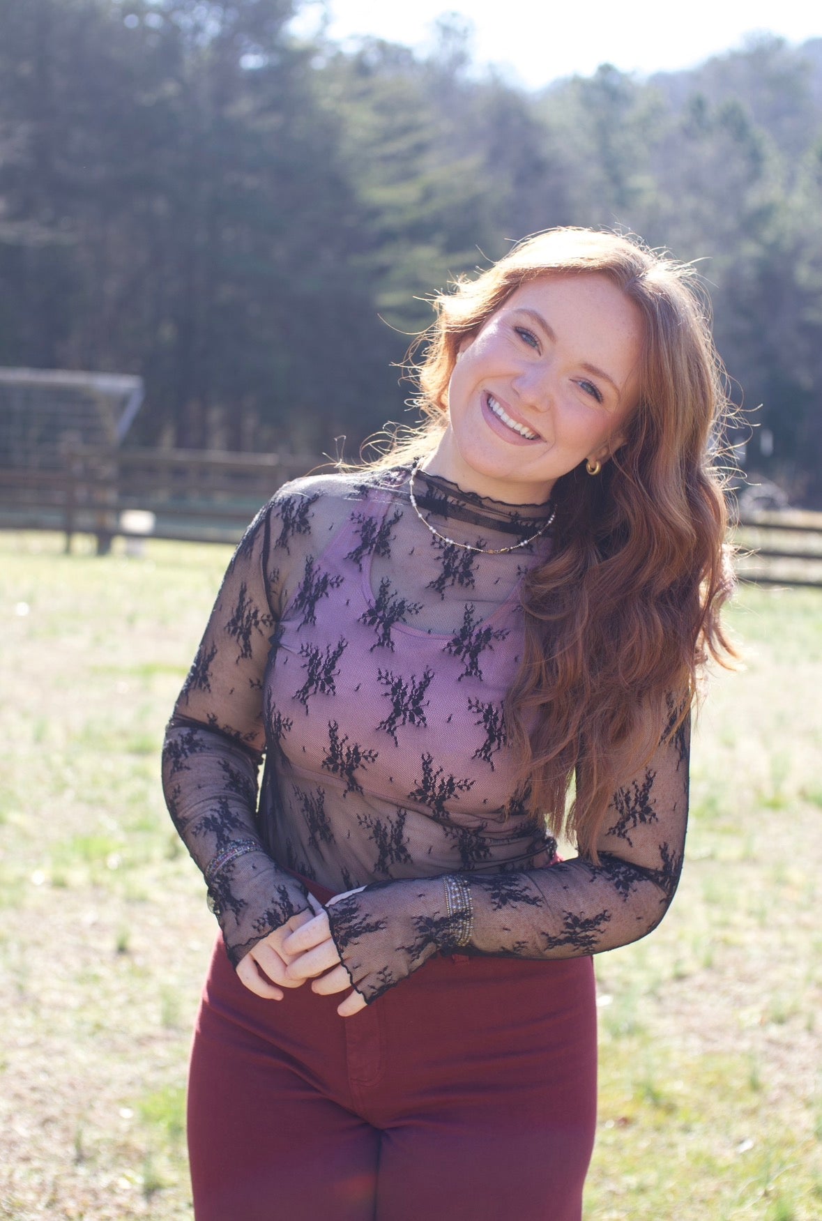 Lace Mesh Layering Top
