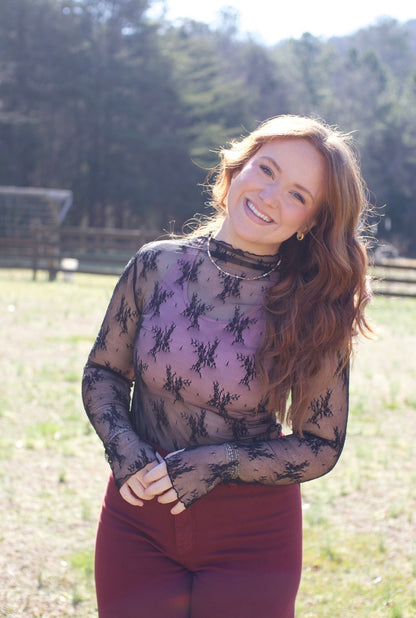 Lace Mesh Layering Top
