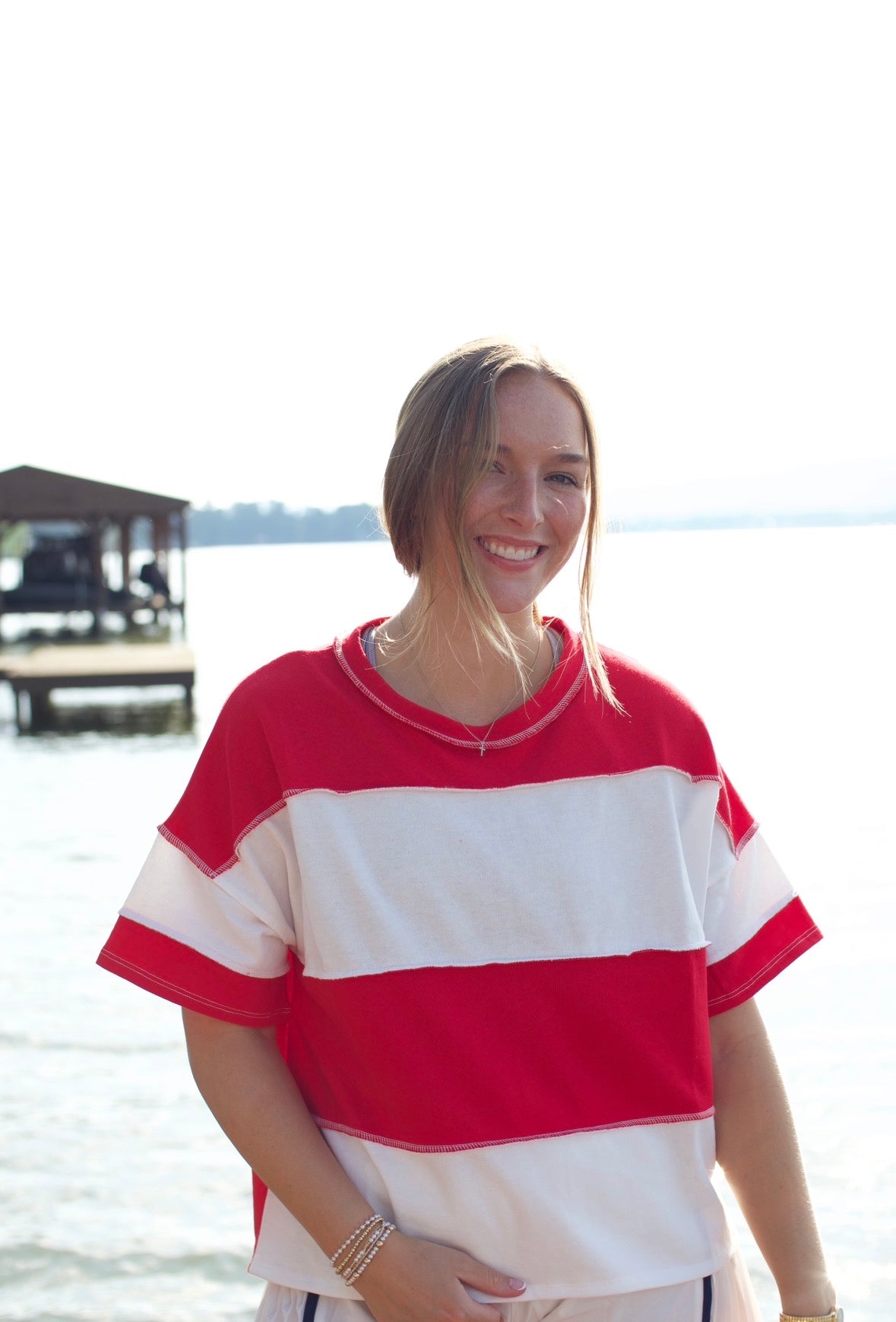 Striped Zenana Cropped Tee