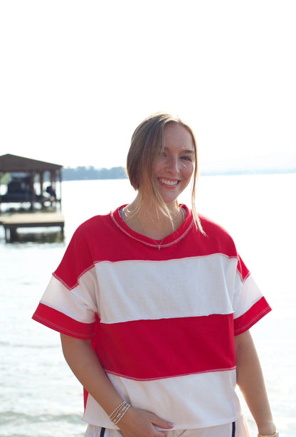 Striped Zenana Cropped Tee