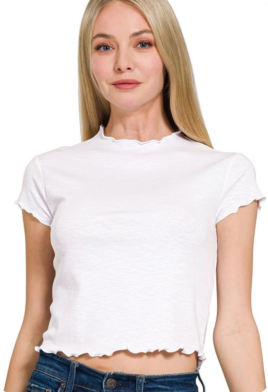Zenana Lettuce Trim Baby Tee