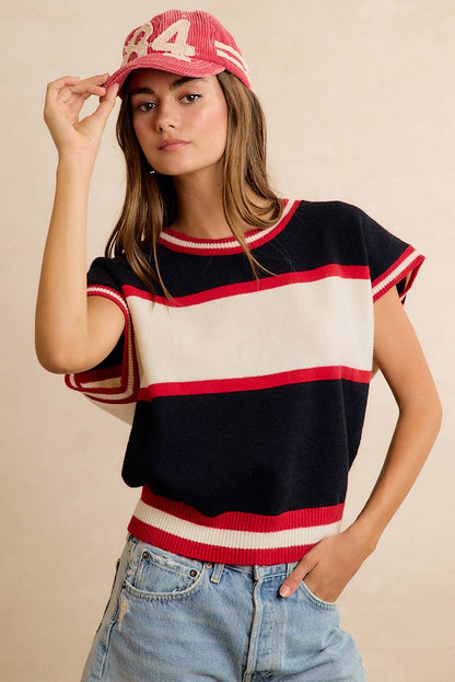 GAMEDAY THEME COLORBLOCK REALXED FIT KNIT TOP