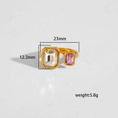 18K STAINLESS STEEL TARNISH FREE  RHINESTONE RING