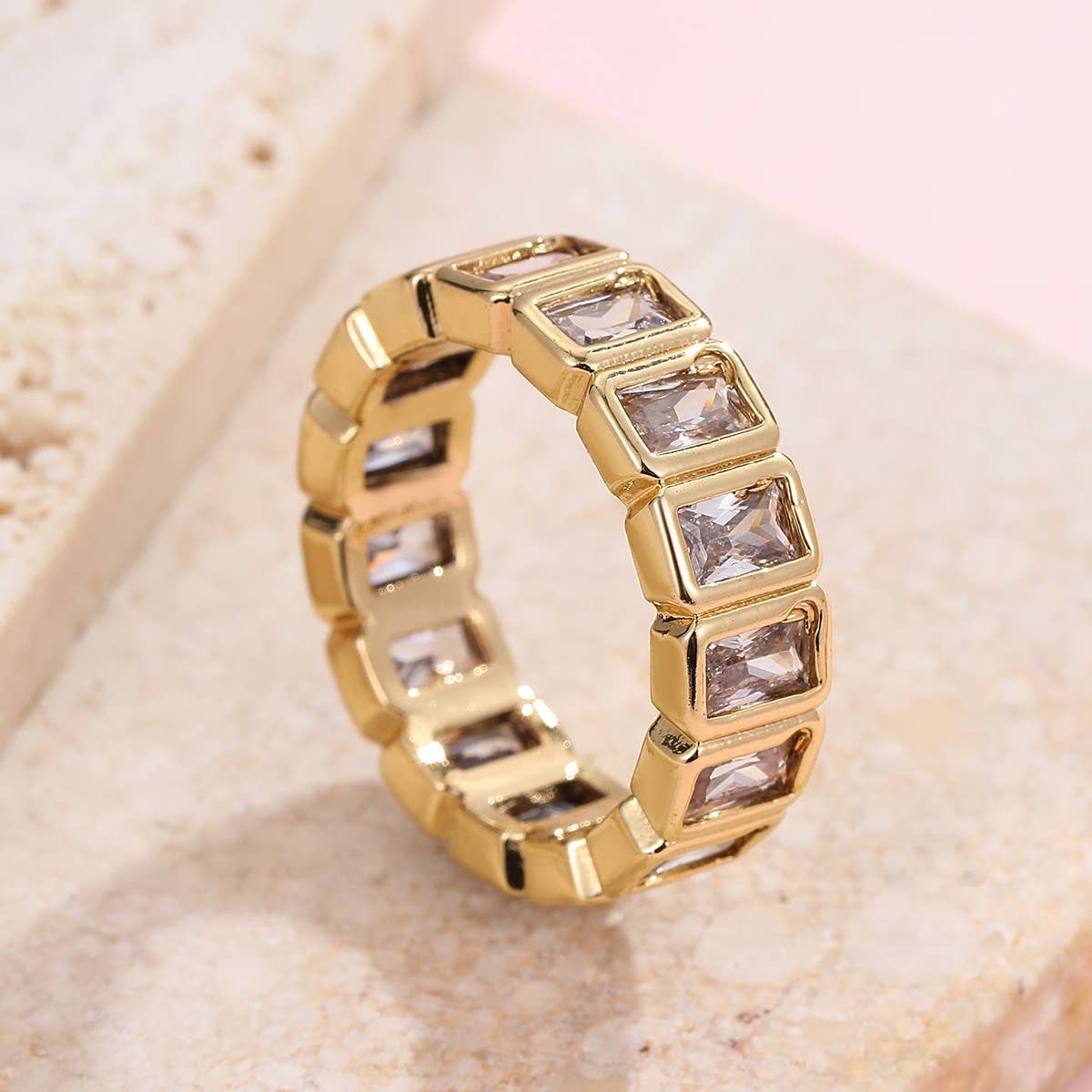 Gold Multi-Shape Eternity Stack Rings