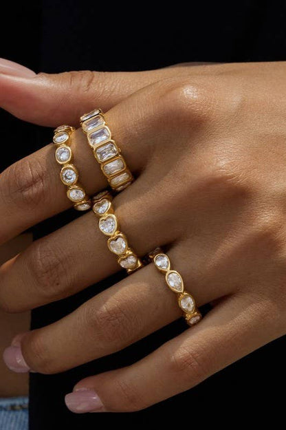 Gold Multi-Shape Eternity Stack Rings