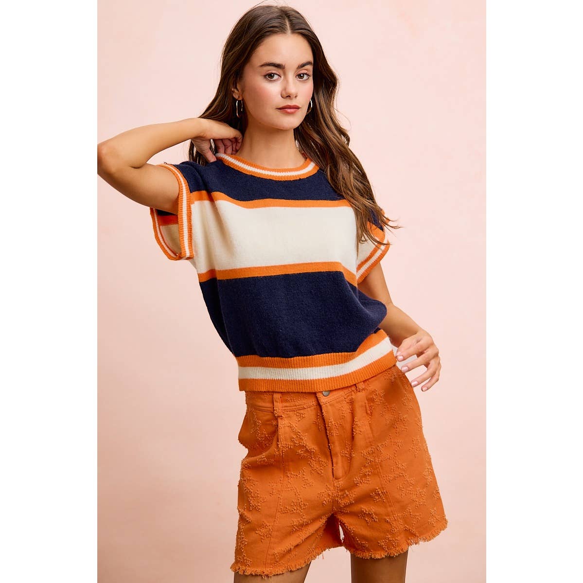 GAMEDAY THEME COLORBLOCK REALXED FIT KNIT TOP