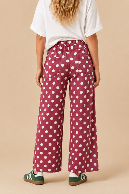 POLKDADOT DENIM RELAXED FIT JEANS