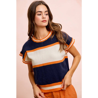 GAMEDAY THEME COLORBLOCK REALXED FIT KNIT TOP