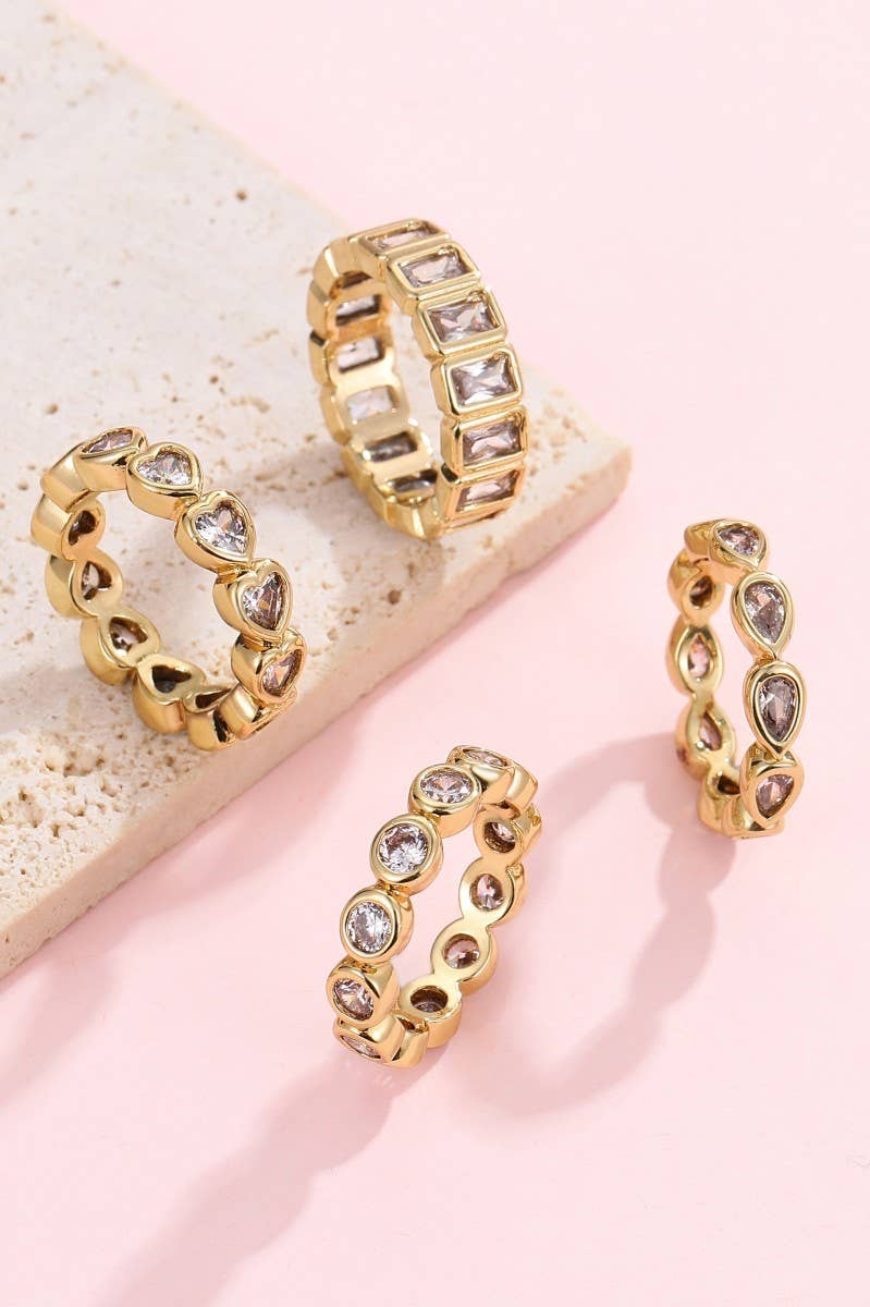 Gold Multi-Shape Eternity Stack Rings