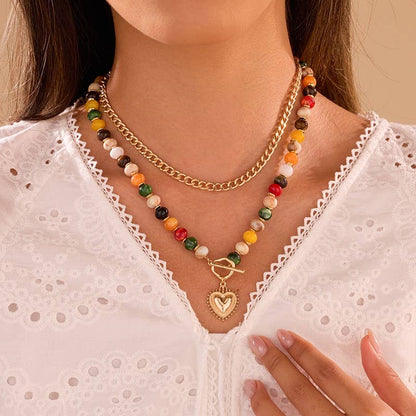 MULTI BEADED NECKLACE