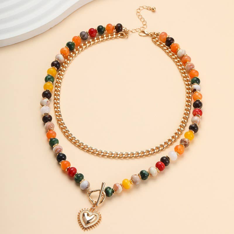 MULTI BEADED NECKLACE