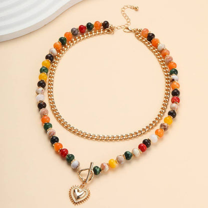 MULTI BEADED NECKLACE