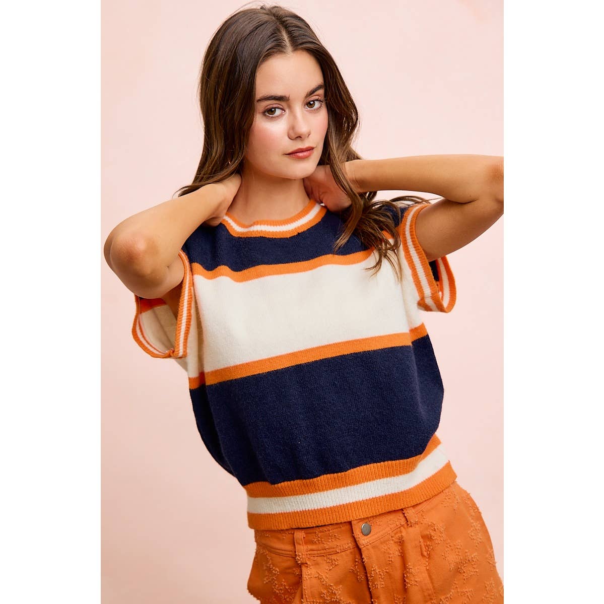 GAMEDAY THEME COLORBLOCK REALXED FIT KNIT TOP