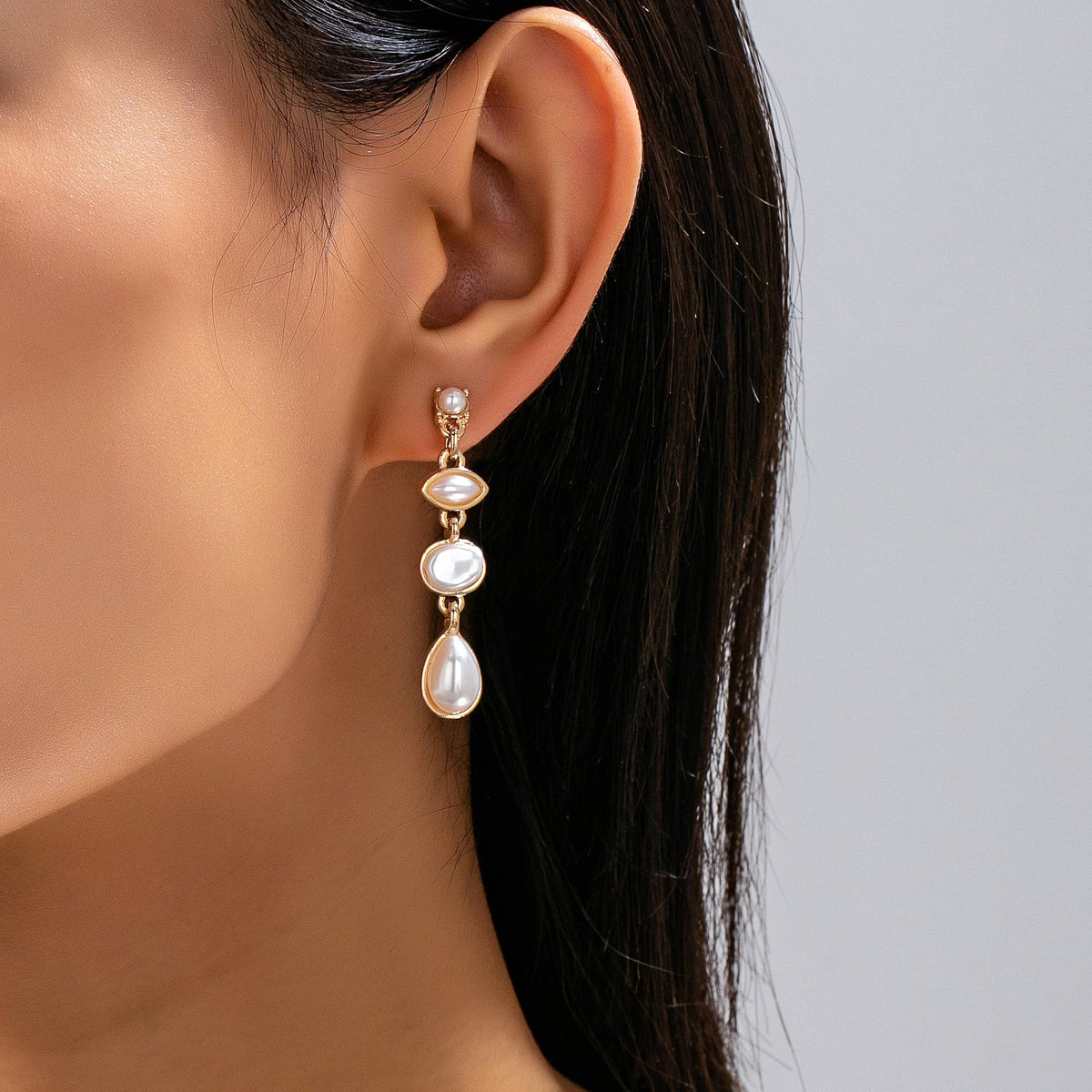 Pearl Tiered Drop Earrings