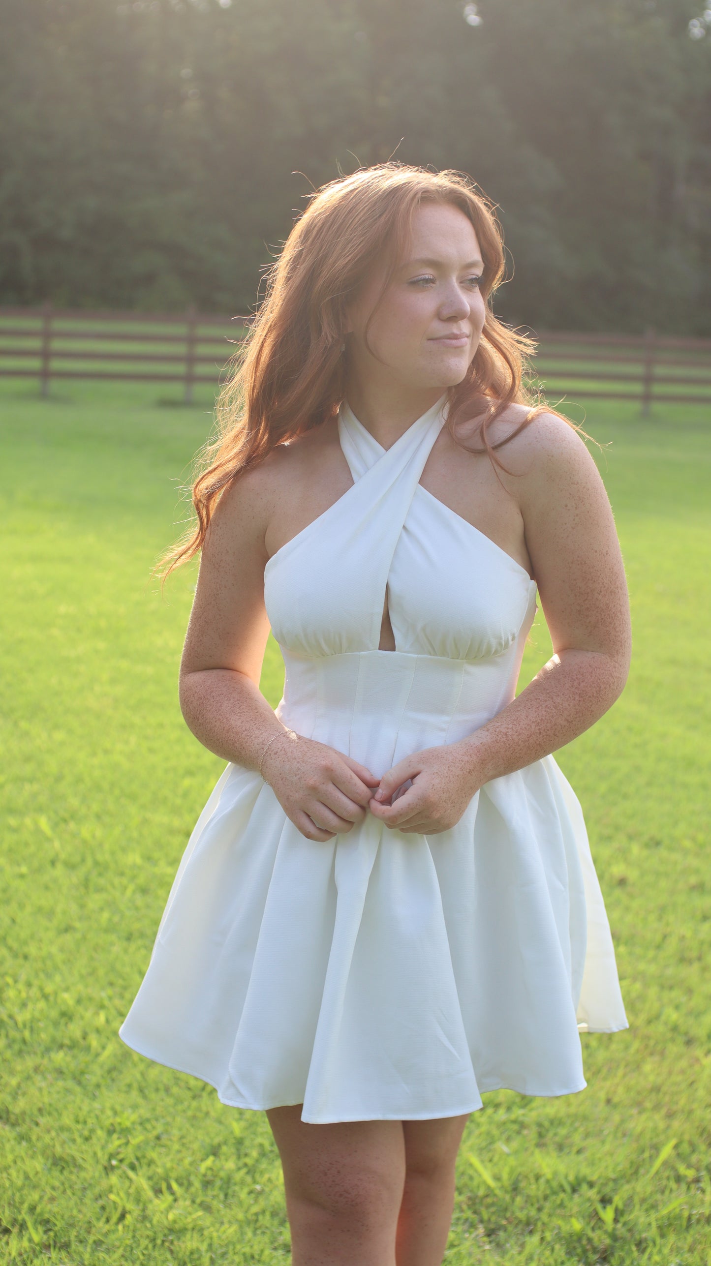 White Crossover Dress