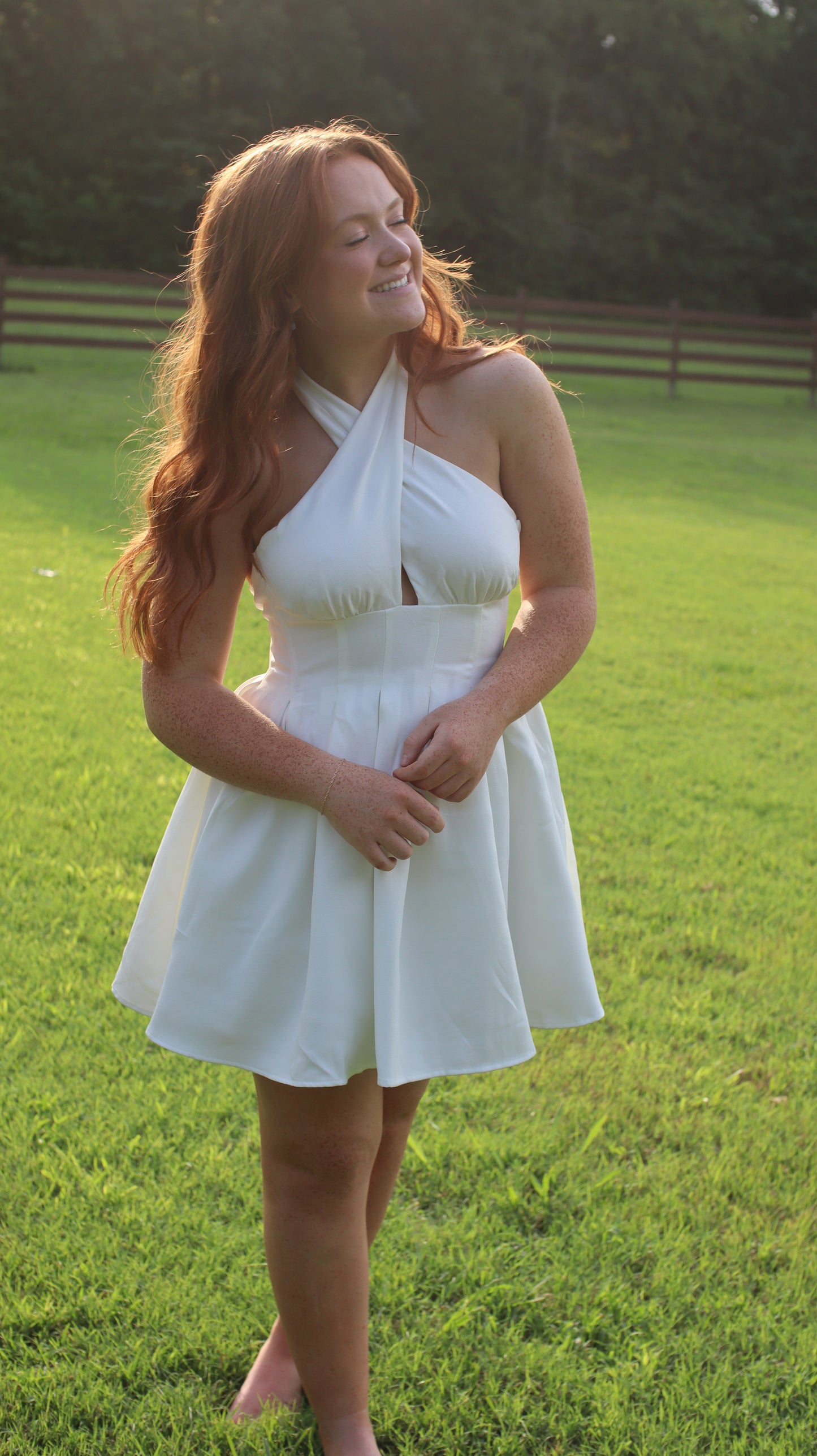 White Crossover Dress