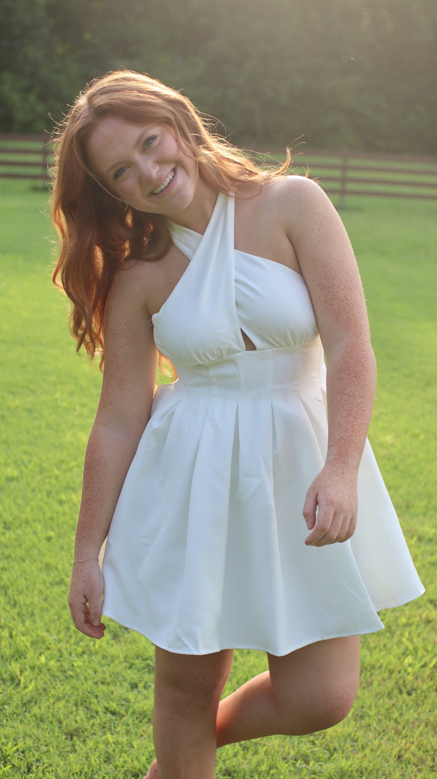 White Crossover Dress