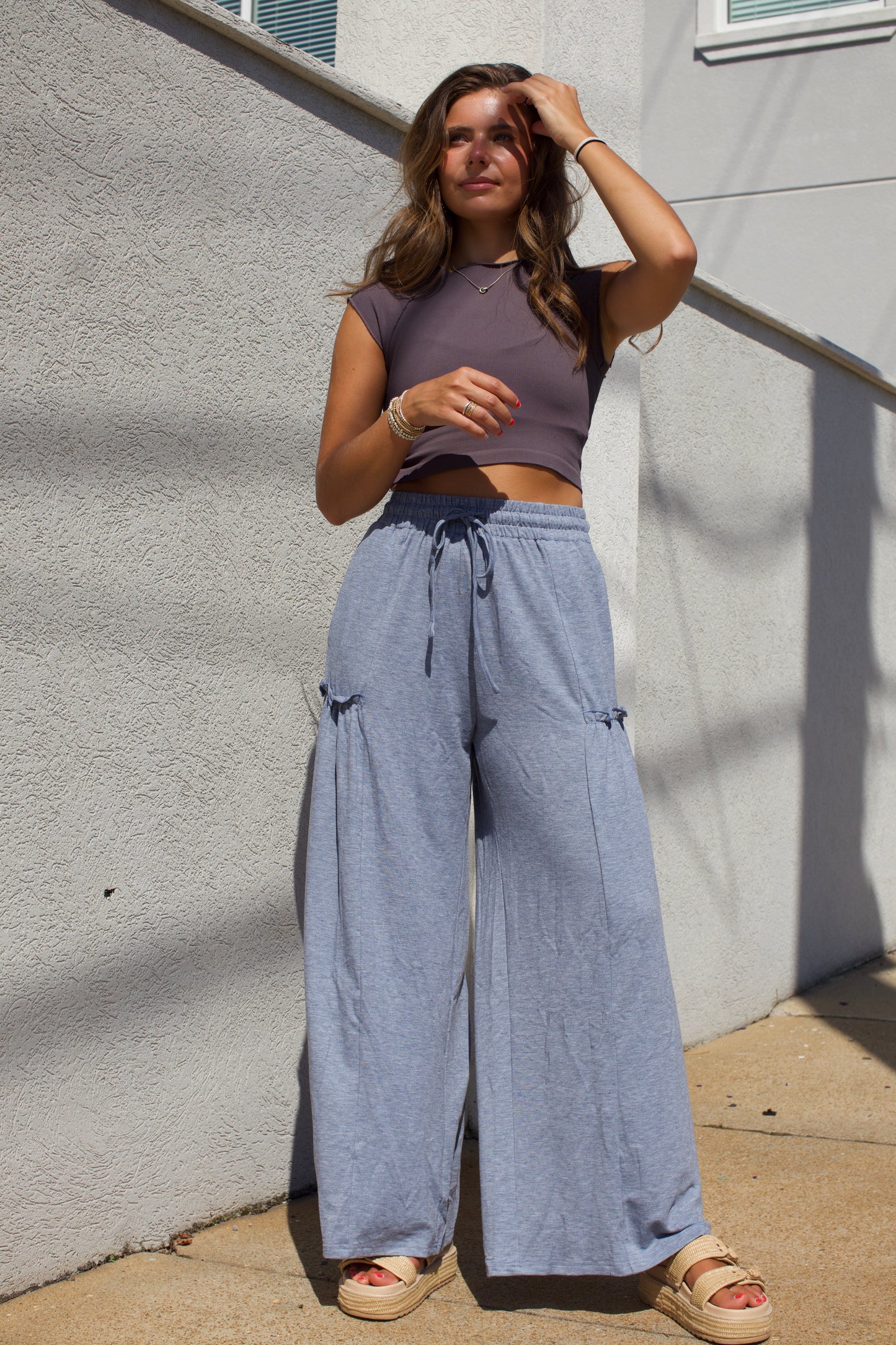 Frilled Lounge Wide Leg Pants